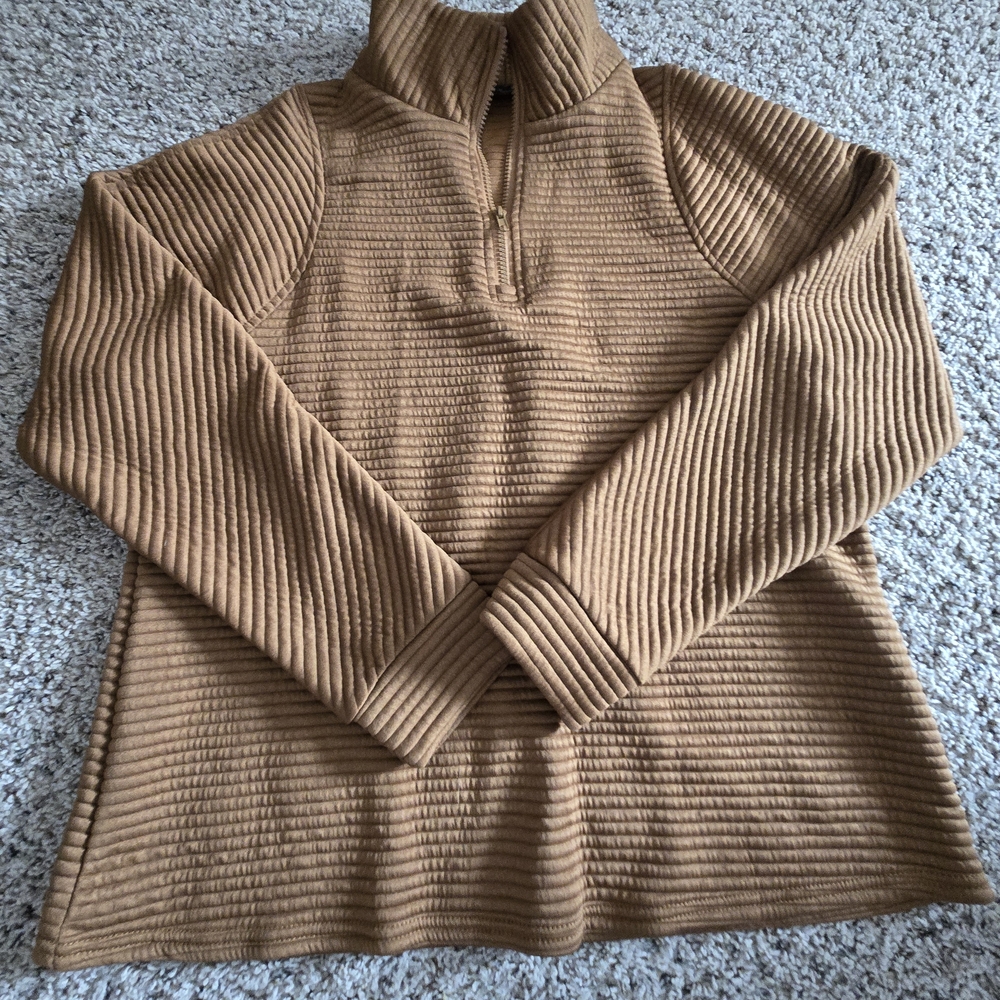 Women's Ribbed Tan Sweater